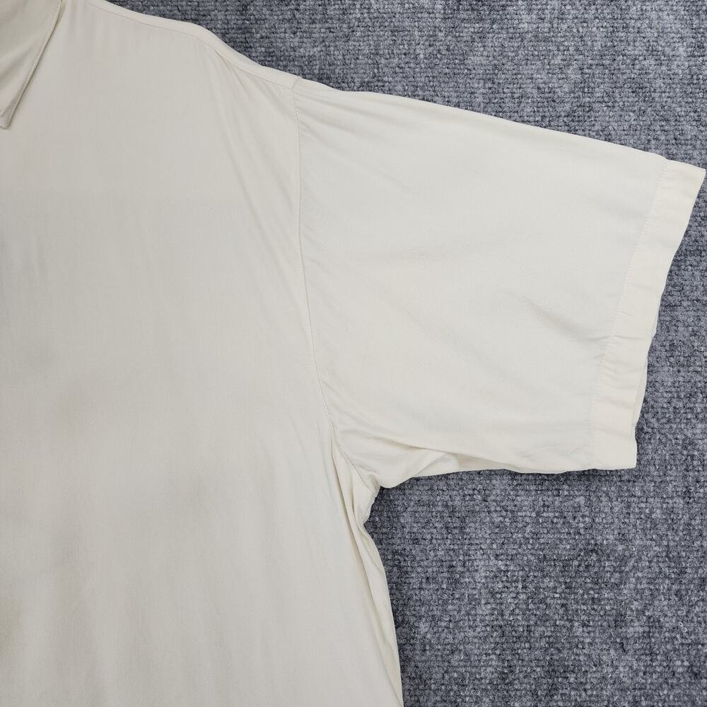 Bobby Chan Shirt Mens Large Cream Silk Bamboo Tropical Bar 19th Hole Casual Golf - Picture 12 of 16